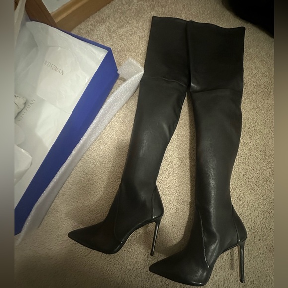 Stuart Weitzman UltraStuart 100 Stretch Boot BLACK SIZE 7 - Picture 7 of 9